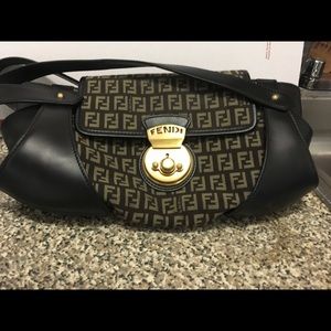 Used  Authentic Fendi Zucchini small shoulder bag